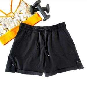 RBX Women's Activewear Outdoor Shorts Size Small Black Pull On Drawstring Cuffs
